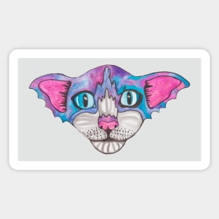 Watercolor bat cat Magnet